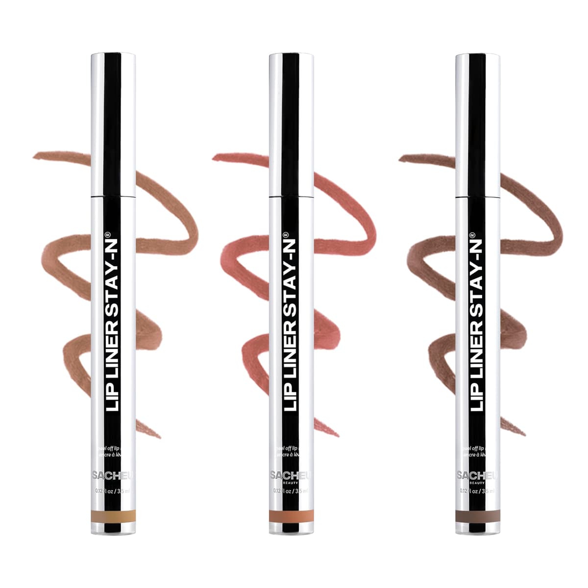 Sacheu Lip Liner STAY-N Peel Off Lip Stain - Long Lasting Waterproof Lip Tint with Hyaluronic Acid & Vitamin E – Transfer Proof Matte Finish, Vegan & Cruelty-Free (Core Bundle)