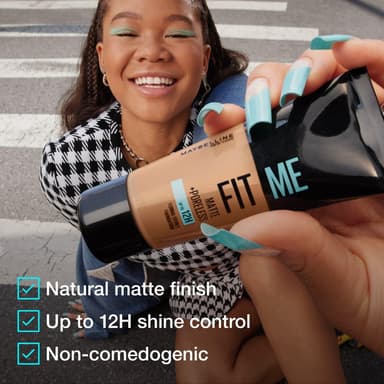 Maybelline Fit Me Foundation, Lightweight Medium Coverage, Blendable With a Matte and Poreless Natural Finish, For Normal to Oily Skin, Shade: 128 Warm Nude, 30ml view 3