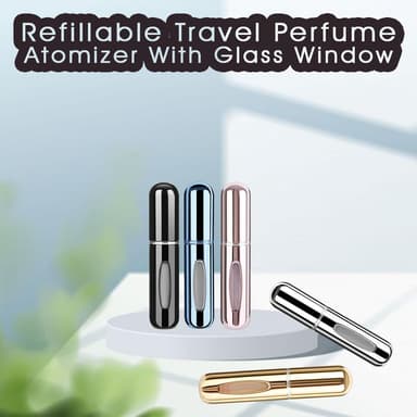 Rosiya Perfume Atomiser pack of 5pcs Perfume Travel Bottle, 5ML Refillable Perfume Spray Bottle Easy to Refill Empty Atomiser for Purse, Handbag, Pocket and Luggage (Glossy) view 4