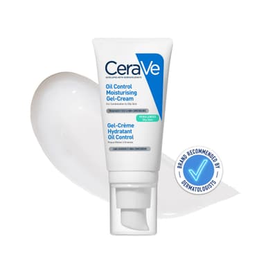 CeraVe Oil Control Moisturising Gel Cream, Oil-Absorbing Technology With 3Essential Ceramides and Hyaluronic Acid, For Combination and Oily Skin, Matte Finish, Dermatologist Developed, 52ml view 1
