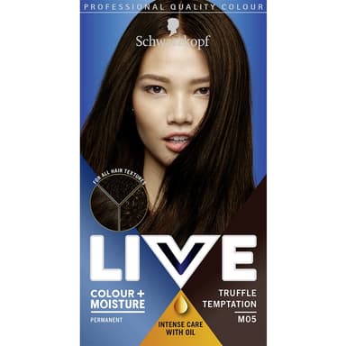 Schwarzkopf LIVE Colour + Moisture, Permanent Brown Hair Dye, For All Hair Textures, Keratin Plex to Strengthen and Protect Hair - Truffle Temptation MO5 view 1
