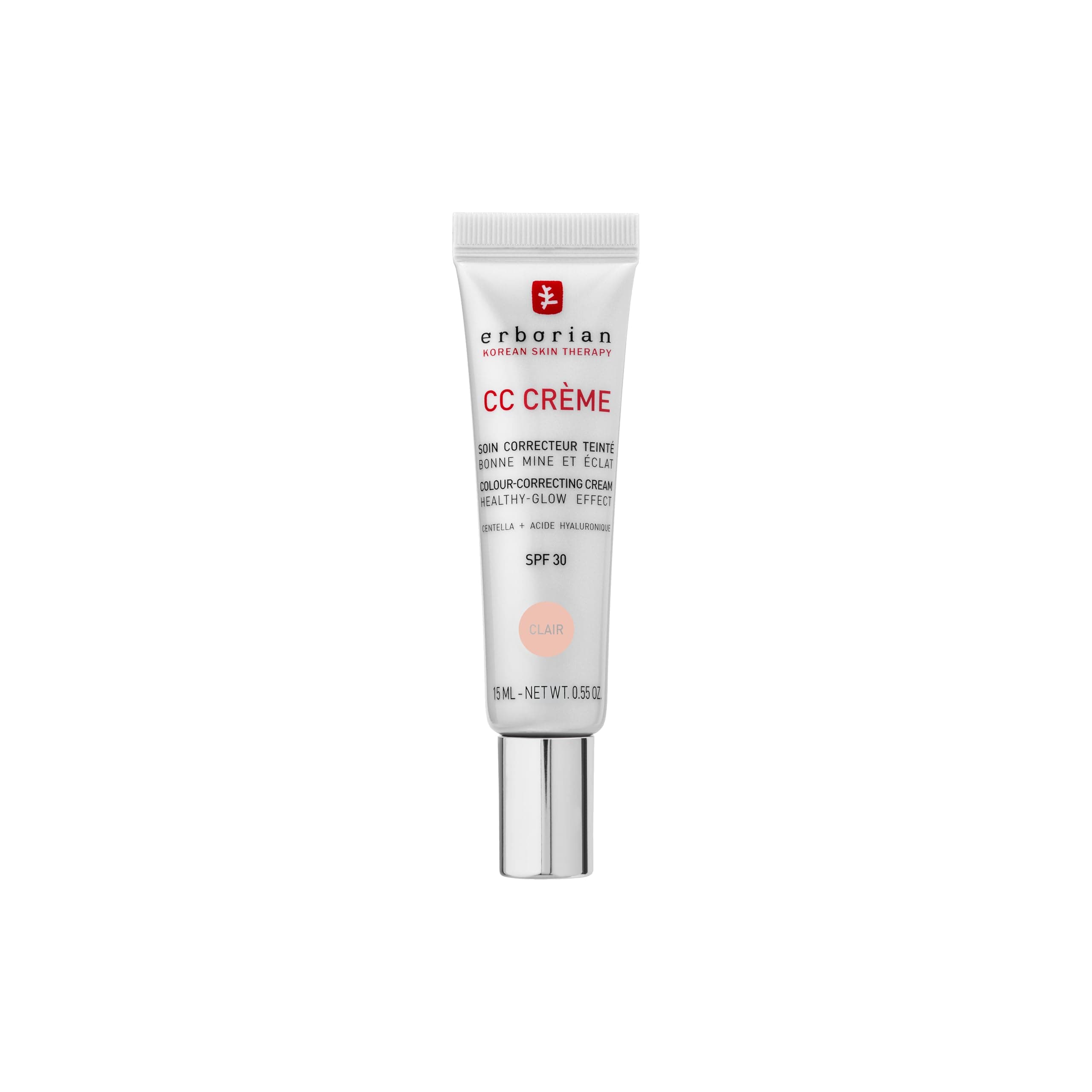 Erborian - CC Cream with Centella Asiatica- Color Correcting Cream with Healthy Glow Effect - Natural and Luminous Finish - Long-Lasting Hydration - Korean Cosmetic Care - Clair 15 ml