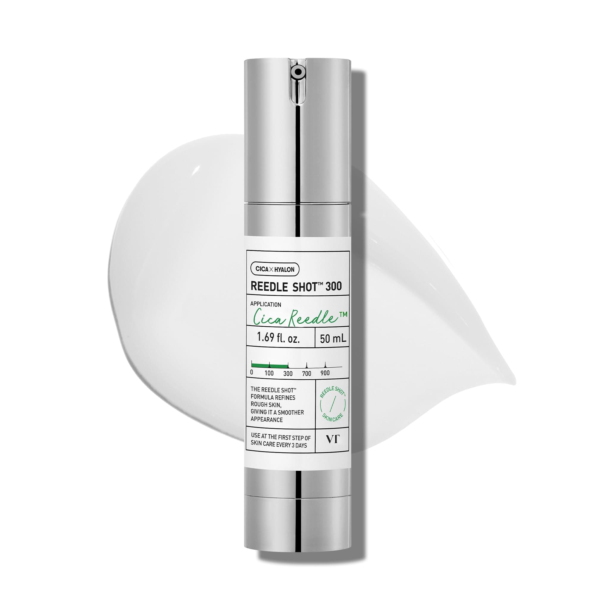 VT COSMETICS CICA Reedle Shot 300, Spicule Microneedling Serum for Pore Care & Exfoliation, Exosome & Centella Asiatica for Glass Skin, Smooth Skin Texture, Korean Skin Booster (1.69 Fl Oz / 50ml)