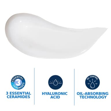 CeraVe Oil Control Moisturising Gel Cream, Oil-Absorbing Technology With 3Essential Ceramides and Hyaluronic Acid, For Combination and Oily Skin, Matte Finish, Dermatologist Developed, 52ml view 2