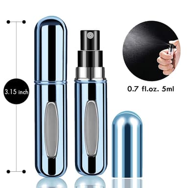 Rosiya Perfume Atomiser pack of 5pcs Perfume Travel Bottle, 5ML Refillable Perfume Spray Bottle Easy to Refill Empty Atomiser for Purse, Handbag, Pocket and Luggage (Glossy) view 2
