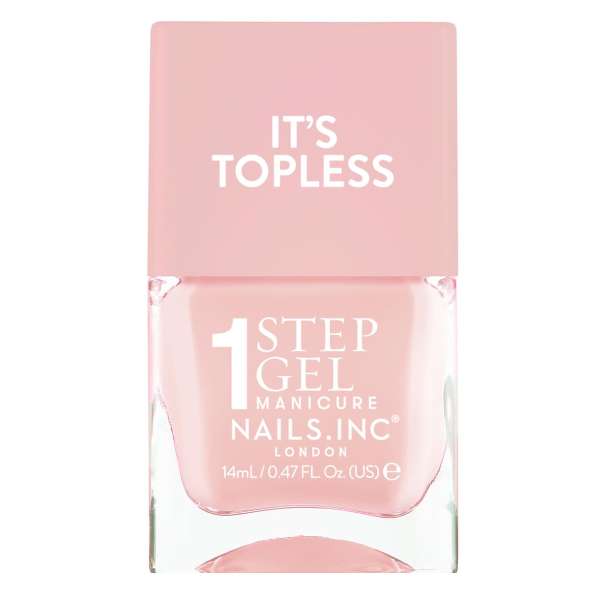 Nails Inc It's Topless Gel-Like Nail Polish, 4-in-1 Base Coat, Treatment, Colour & Top Coat, Long Lasting, Strong, Chip Free Nails, Glossy Salon Quality Manicure, Air Dry Nail Polish, Trinny, 14 ML