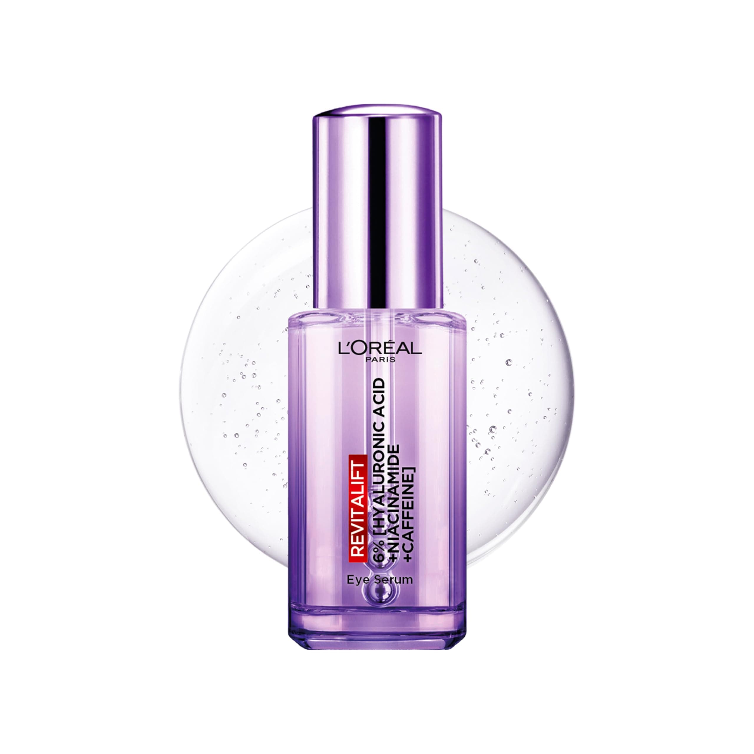 L'Oréal Paris Eye Serum (20ml), Revitalift Filler Serum with 2.5% Hyaluronic Acid & Caffeine, Cooling Triple Bead Applicator, Visibly Replumps, Brightens & De-Puffs Eyes, Validated by Dermatologists