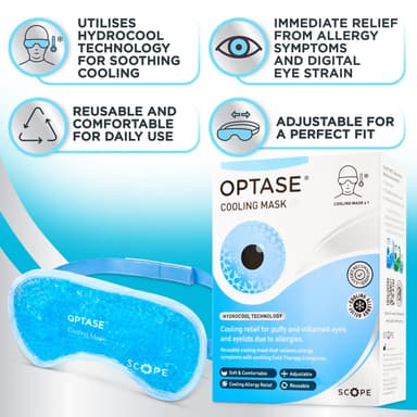 Optase Cooling Mask - Reusable Cooling Eye Mask with HydroCool Technology for Relief from Allergy Symptoms and Dry Eyes view 2