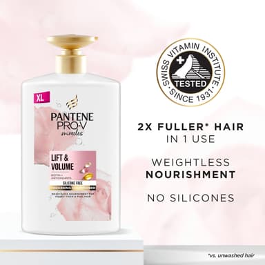 Pantene Lift'N'Volume Thickening Hair Conditioner with Biotin, Silicone Free, 1000ml XL Pump. Pro V Miracles Conditioner Enriched with Antioxidants. Visibly Thicker & Fuller Hair view 3