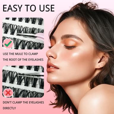 KEYRI 580 Pieces Individual Eyelashes 30-40-50-60-80-100D Cluster Lashes Kit with Lash Separator, Brush and Tweezers Fluffy Russian Eyelashes Extensions for Girls and Women (Kit, 30D-100D) view 4