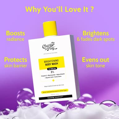 Chemist at Play Brightening Shower Gel | Vitamin C Shower Gel for Radiant Skin | Reduces Dark Spots and Evens Skin Tone | Alpha Arbutin | For Women and Men | 236 ml view 2