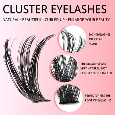 KEYRI 580 Pieces Individual Eyelashes 30-40-50-60-80-100D Cluster Lashes Kit with Lash Separator, Brush and Tweezers Fluffy Russian Eyelashes Extensions for Girls and Women (Kit, 30D-100D) view 3