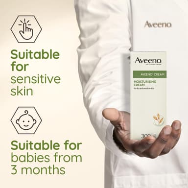 Aveeno Moisturising Cream (1x 300ml), Nourishing Body Lotion with Hydrating Colloidal Oatmeal, Full Body Moisturiser for Dry and Sensitive Skin, Suitable For Adults and Babies From 3 Months view 4