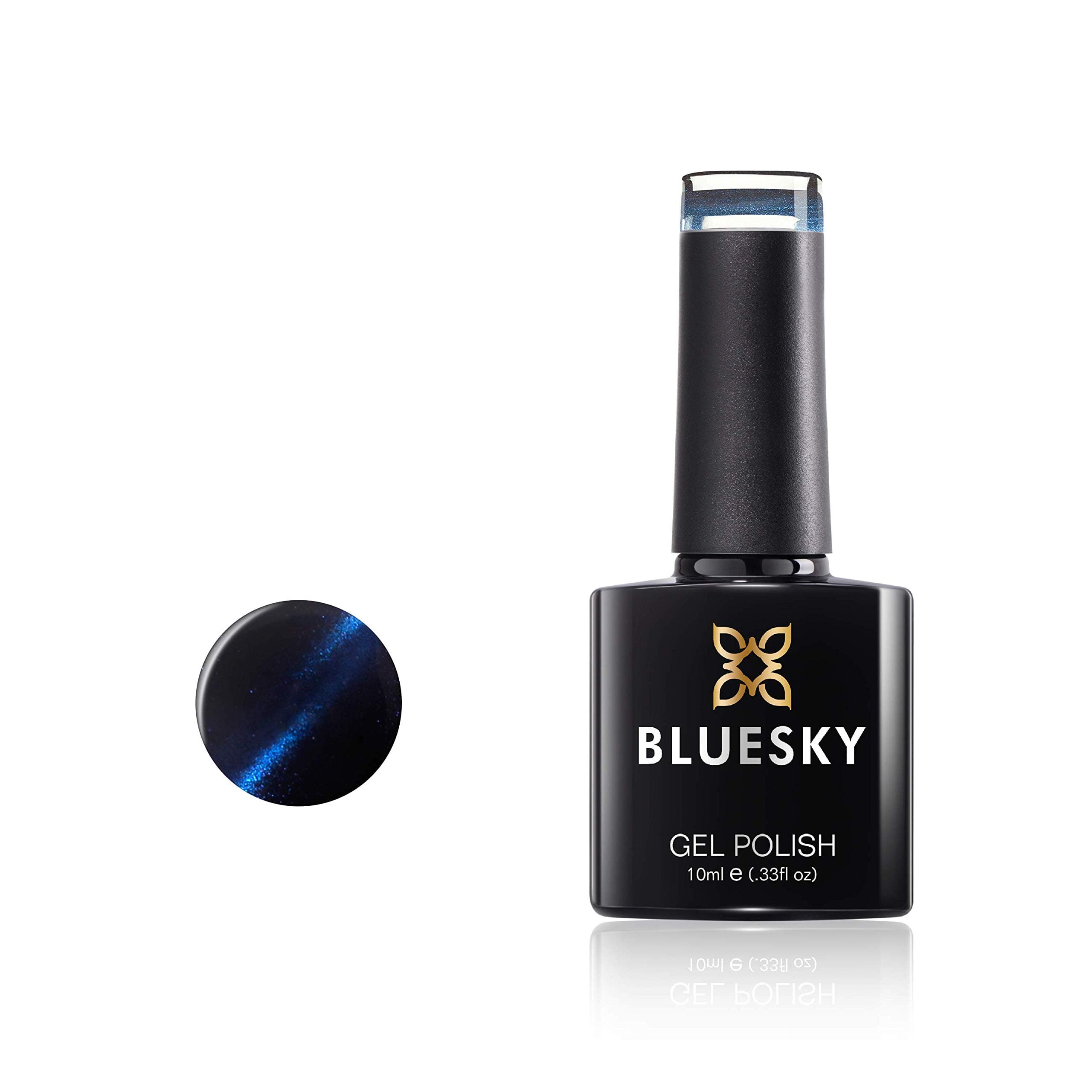 BLUESKY Gel Nail Polish, Cat Eye Coat, Blue, KA548, 10ml Gel Polish (Requires curing under UV/LED Lamp and a Dark Base to obtain effect pictured)
