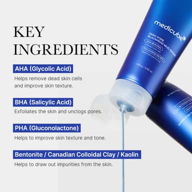 medicube Zero Pore Blackhead Mud Facial Mask - Skin Cooling & Pore Tightening - 3 Minute Quick Dry Formula with AHA, BHA, PHA, and Pore-Purifying Clay - Korean Mud Mask 100 g view 3