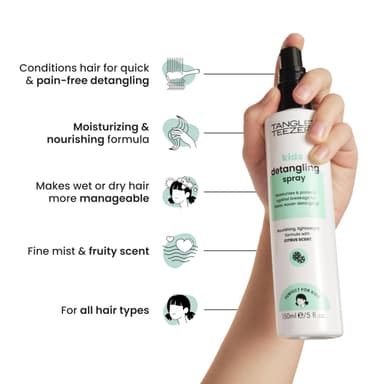 Tangle Teezer Detangling Spray for Kids - No Tangles, No Tears - Fresh Citrus Scent - Vegan & Cruelty Free Gentle & Quick Detangling view 3