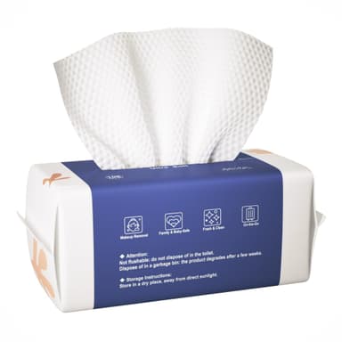 Ourmed Life Disposable Face Towels, Ultra Soft Biodegradable Facial Wipes for Sensitive Skin, Dry Wipes for Makeup Remover & Skincare, Travel Pack - 100 Count view 1
