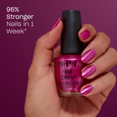 OPI Nail Envy Nail Polish, Strong Nail Strengthener Treatment For Strong Nails, Vegan Nail Repair and Strenght for Damaged Nails, Pink Nail Polish Powerful Pink Nail 15ml view 2