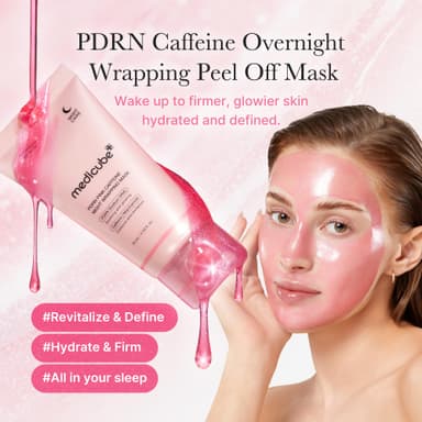 Medicube PDRN Caffeine Overnight Wrapping Peel Off Facial Mask | Firming, Depuffing & Hydration | Salmon DNA + Caffeine + Collagen For Refined, Glass Skin & Face Contour Support | Korean Skin Care view 3