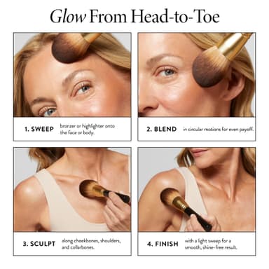LAURA GELLER Classic Bronzer Brush - Large Face Powder Brush for Contour, Blush, and Setting Powder - Ultra-Soft, Fluffy Powder Brush for Makeup view 2