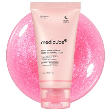 Medicube PDRN Caffeine Overnight Wrapping Peel Off Facial Mask | Firming, Depuffing & Hydration | Salmon DNA + Caffeine + Collagen For Refined, Glass Skin & Face Contour Support | Korean Skin Care view 1