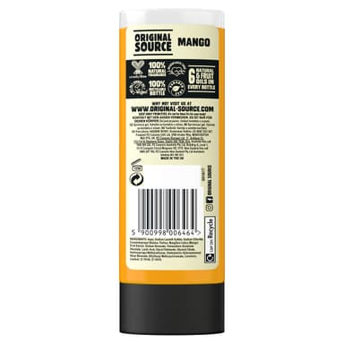 Original Source Mango Shower Gel, 100 Percent Natural Fragrance, Vegan, Cruelty Free, Paraben Free, Bulk Buy, Pack of 6 x 500 ml view 3