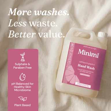 Miniml Hand Soap Wash Liquid 5L Refill - Pink Grapefruit & Aloe Vera Scented Eco Friendly Hand Washing Liquid for Soft and Sensitive Skin Care - 100% Vegan & Cruelty Free view 3