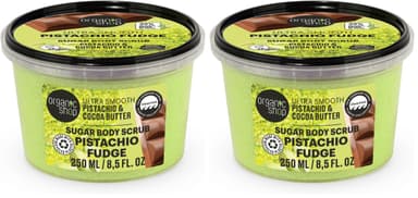 Organic Shop 250ml Body Scrub Ultra Smooth Pistachio Fudge (Dubai Chocolate) Body Scrub Pistachio & Cocoa (Pack of 2) view 1